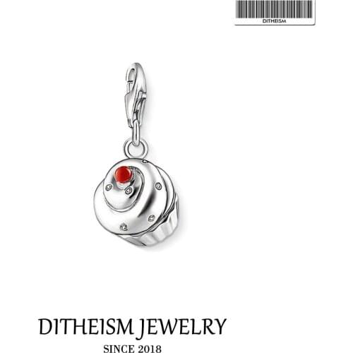 Cake Dessert Charms Pendant,2018 Fashion Jewelry 925 Sterling Silver Trendy Gift For Women Girls Fit Bracelet Necklace Bag