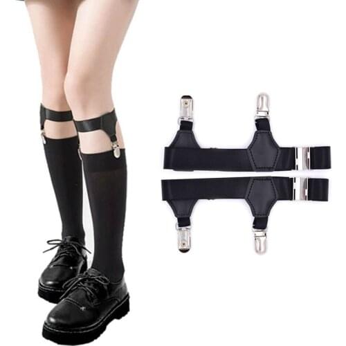 1 Pair Black Women Adjustable Garters Suspenders Elastic Prevent Socks From Falling Off Sock Garters For Women Accessories