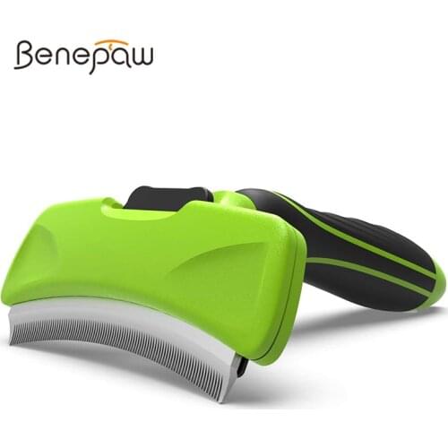 Benepaw Professional Self Cleaning Dog Comb Comfortable Anti-slip Handle Pet Shedding Tool Grooming Remove Loose Hair Tangle Mat