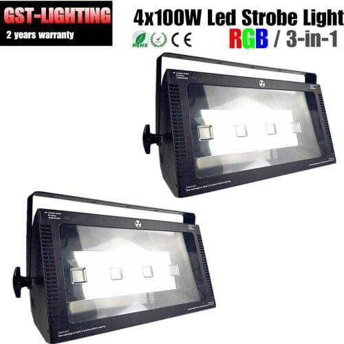 2pcs Four eyes Professional dj Party bar disco adjustable Stroboscope 400w indoor flashing 4x100watt RGB 3in1 dmx LED Strobe Lig