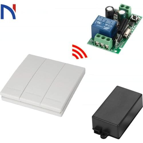 Remote Control Switch Receiver AC 85V 110V 220V 1 Channel Bedroom Lights 433.92MHz Wireless Wall Panel RF 3 Button Transmitter