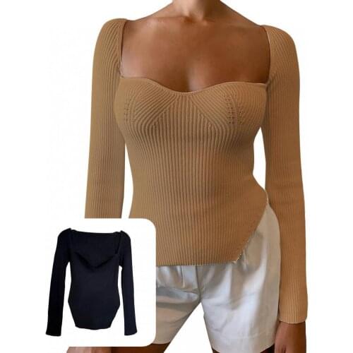 Sexy Stylish Irregular Hem Sweater Pullover Bottoms Knitted Pullover Thin Type Streetwear