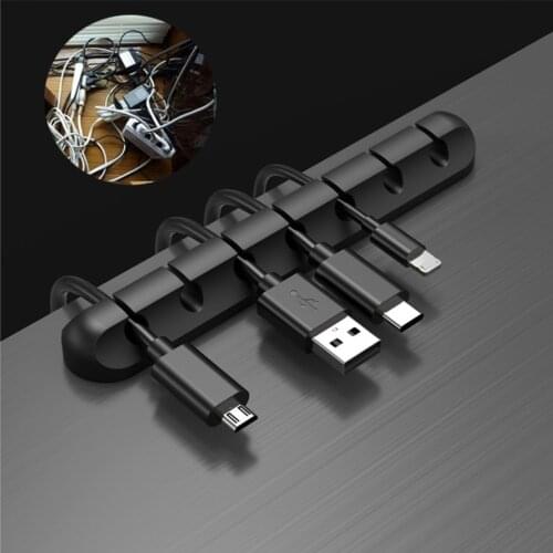 Silicone Desk Cable Organizer Earphone Clip Charger Wire Data Line Holder Car Cable Winder Cord Clip Line Fixer Desk Accessories