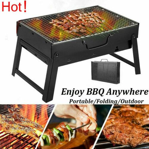 BBQ Barbecue Grill Folding Portable Charcoal Stove Camping Garden Outdoor Mini Charcoal Grills