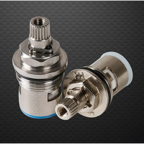 Stainless Steel/Copper Faucet Ceramic Disc Cartridge Valve Core Hot Cold Water Replacement Tap Bathroom Accessories Household