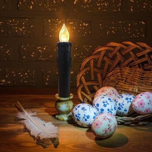 Velas negras de cera Battery Operated candles Romantic Candlelight Dinner Party Wedding table decoration Flameless Wax Candle