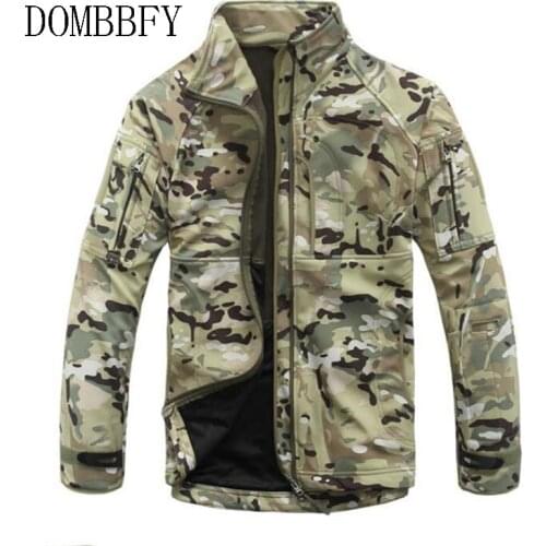 Tactical Military Fleece Jacket Men Thermal Shark Skin Patch Camp Hunt Warm Outwear Army Clothes Camouflage Windbreaker Jacket