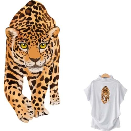 Cheetah Pattern Thermal Transfer Hot Tear Diy Hoodie Tops Heat Press Transfer Paper Parches Iron On T-Shirt Jeans