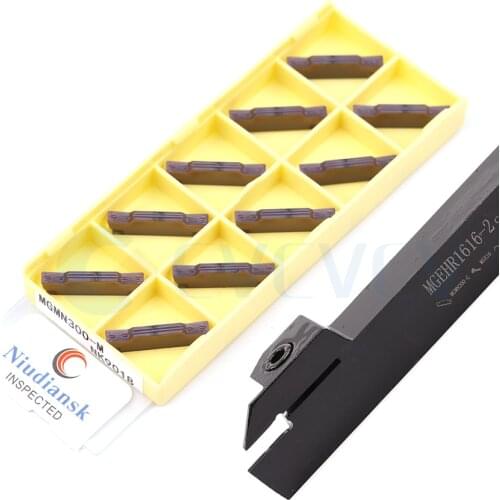 MGEHR 1616 MGEHL Outer Diameter Slot Blade Turning Toolholder +10Pcs CNC Lathe MGMN Carbide Blade Seismic Precision High Quality