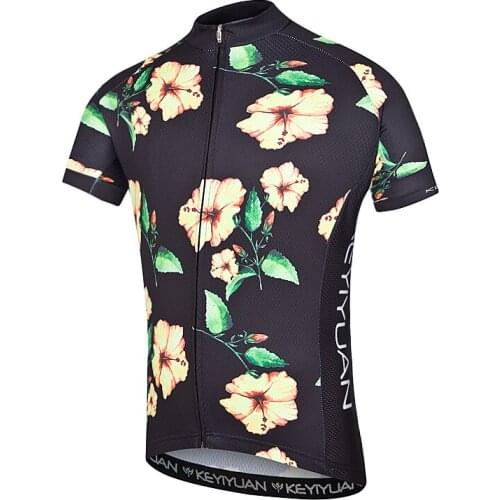 KEYIYUAN Men Short Sleeve Cycling Clothing Summer Road Bike Shirts Bicycle Tops Camisa MTB Masculina Conjunto Ciclismo Hombre