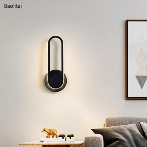 Rotatable Bedside Lamp Bedroom Wall Light Nordic Creativity Simple Aluminum Oval Background Wall Living Room Decorative Lamp