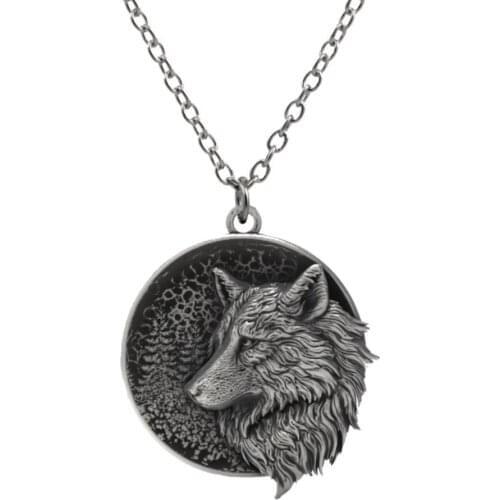 1PCS Wolf Head Valknut Odin Norse Necklaces Amulet Animal Fashion Men Gifts Jewelry