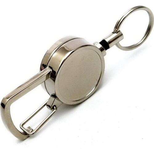 1pcs Plating Telescopic Nylon Wire Rope Elastic Key Chain Recoils Retractable Lost Secure Anti Keychain