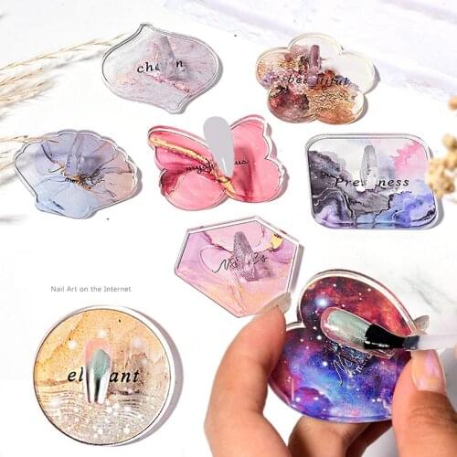 10 Designs Round Oval Retro Nail Plate Tips Display Showing Stand Board Palette Nail Art Practice Tools