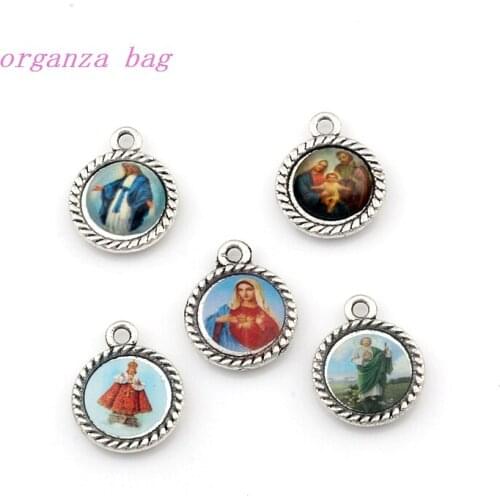 150pcs Single side Jesus Christ icon Alloy charms Pendants Fashion religion Jewelry DIY Fit Bracelet Necklace 12.5x15.5mm A-575