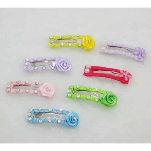 2016 Pet BB clip pet hairpin headdress flower rose Teddy Yorkshire formation minced dog hairpin flowers 50pcs