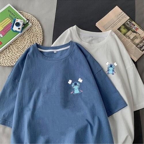 2021 New Mens T-shirts Summer Male Casual Short Sleeve O Neck Cartoon Print Shirts Harajuku Loose Tops Streetwear