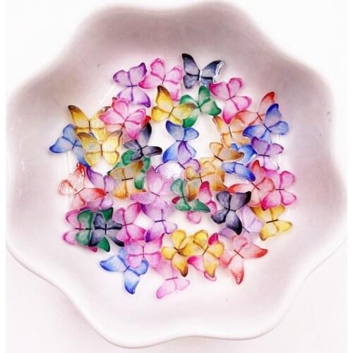 30Pcs 8*10mm 3D Colorful Wheel Butterflies Flatback Rhinestone Appliques DIY Wedding Scrapbook Nail Art Craft SJ19