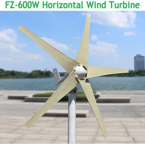 400W 12V 24V 5 blades for home residential low start up wind turbine generator kit+ MPPT charge controller