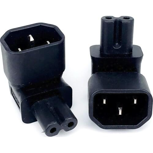 90 Degree Right Angled IEC angle IEC320 IEC 320 C14 Socket to IEC C7 AC Power Plug Adapter connector Set UL Approved