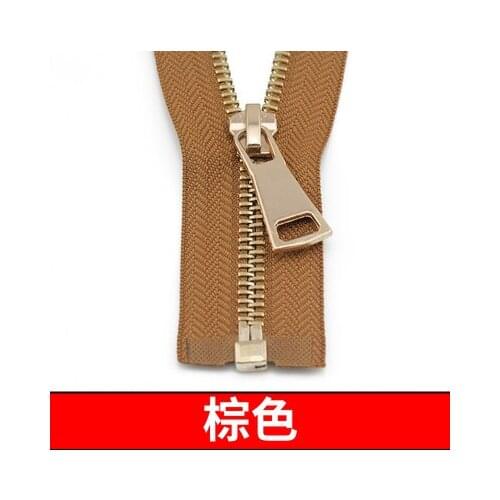 Free shipping 3pcs/lot 5# 70cm 90cm light brown zipper Metal zipper light gold teeth open-end clothing coat jacket down zipper