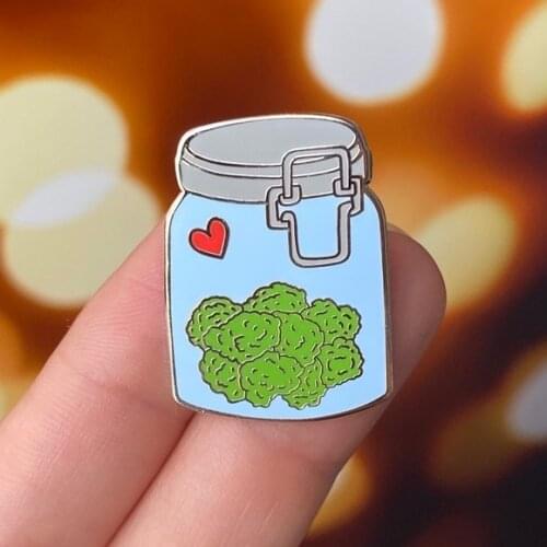 Stash of Love Nugs Weed Brooch Pins Enamel Metal Badges Lapel Pin Brooches Jackets Jeans Fashion Jewelry Accessories