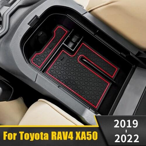 Car Central Console Armrest Box Storage Container Organizer Holder Tray For Toyota RAV4 XA50 2019 2020 2021 RAV 4 50 Accessories
