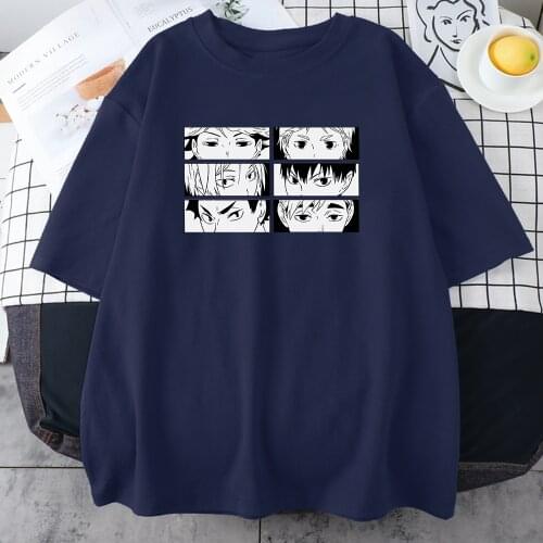 Haikyuu Anime Boy Eyes Womens Tee Shirt 2021 Trendy New T-Shirt Hip Hop Street T-Shirts Harajuku Soft Womens Short Sleeves Tops