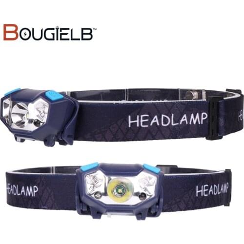 Induction Headlamp XPE LED Head Lamp with Built-in Battery Flashlight USB Rechargeable Head Torch for Camping Fishing Head Light