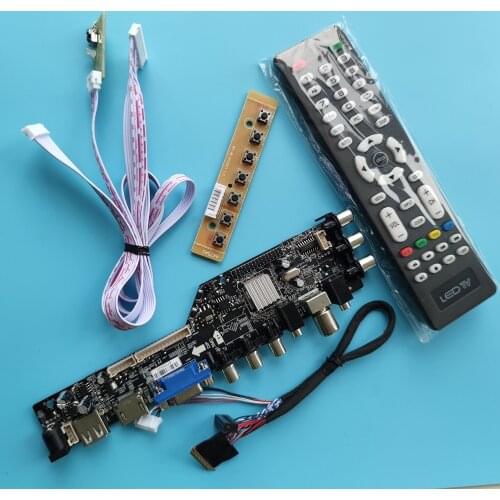 Kit For B156XW02 V2 HW4A/B156XW04 1366X768 40pin controller board digital 15.6" USB HDMI VGA remote LED DVB-T DVB-T2 TV Signal