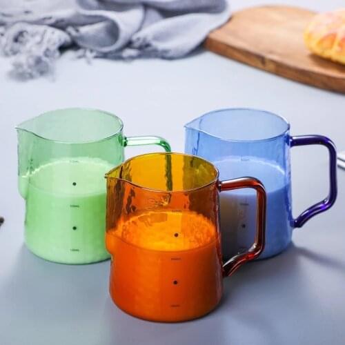Lmellow Kitchen Glass Milk frothing jug Espresso Coffee Pitcher Barista Craft Coffee Latte Milk Frothing Jug Pitcher