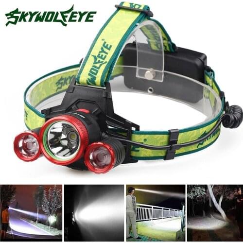 20000LM Strong Light LED Headlamp Flashlight Headlight Rechargeable Head Lamp Newest