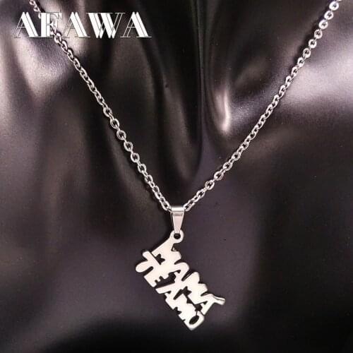 Fashion Letter Stainless Steel Family Necklace Pendant Jewelry Mama Pendant with Stainless Steel Chain Necklaces For Women N3408
