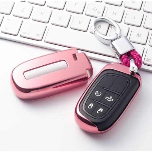 Soft TPU Car Key Cover Case For Fiat Panda Egea 500 500x Grande Punto Freemont Ducato Talento Tipo For Jeep Dodge Key Ring Shell