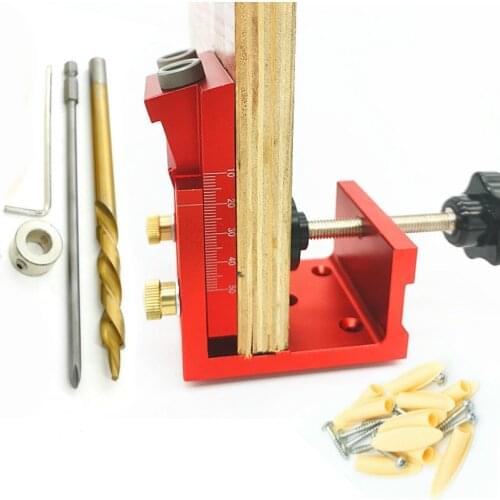 9.0mm Aluminum Oblique Hole Puncher Dowel Jig Pocket Hole Drill Guide Woodworking Joinery Tools Set for Carpentry DIY Tools