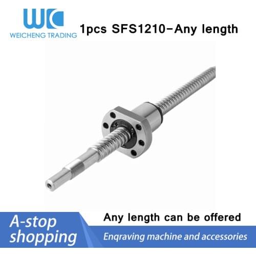 NEW SFS1210 100-1150mm rolled ball screw C7 with 1210 flange single ball nut
