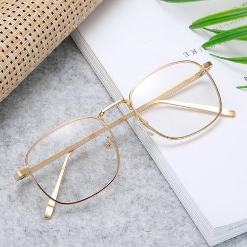 Square Glasses Frame Women Men Trending Transparent Eyeglasses Frames Myopia Optical Spectacles Ladies Clear Glasses Gold Silver