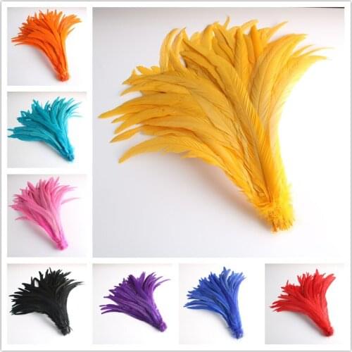 Wholesale 50PCS 30-35CM Natural Rooster Tail Feathers Colorful Cheap Feather For Decoration Craft DIY Party Props Accessories