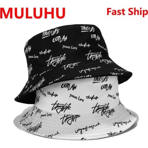 Kapelusz Bucket New Spring Summer Sun Cap Hat Letter Bucket Hats Black White Unisex Casual Fisherman Hat Fashion Street Gorro