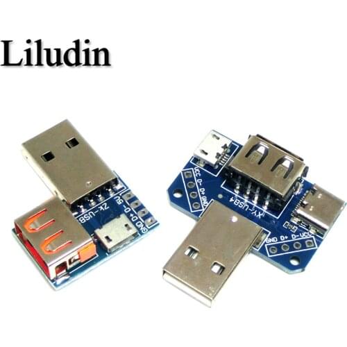 USB Head Switchboard Male Connector to Type-c Micro USB Female 2.54-4P transfer test board USB adapter plate XY-USB4 Liludin