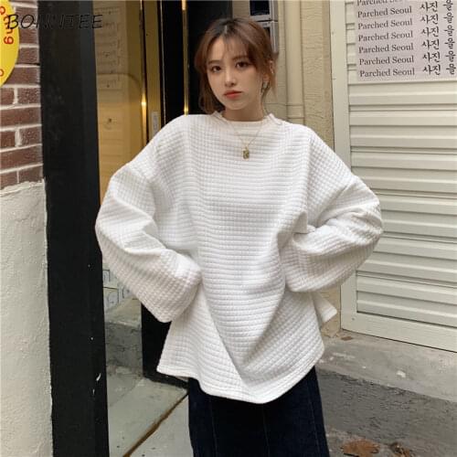 Pullovers Women O-neck Solid Full Sleeve Korean Style All-match Simple Leisure Fashion Daily Basic Spring Knitted Sweater Lazy