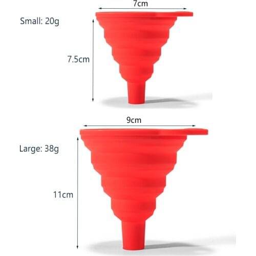 Foldable Funnel Silicone Collapsible Funnel Folding Portable Funnels Be Hung Household Liquid Dispensing Kitchen Tools Dropship