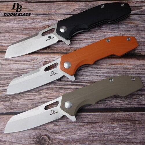 7.9" FH11 60-61HRC Knives Folding Knife New Tactical Pocket Knifes G10 Handle D2 Blade Man Practical Outdoor Camping Tool