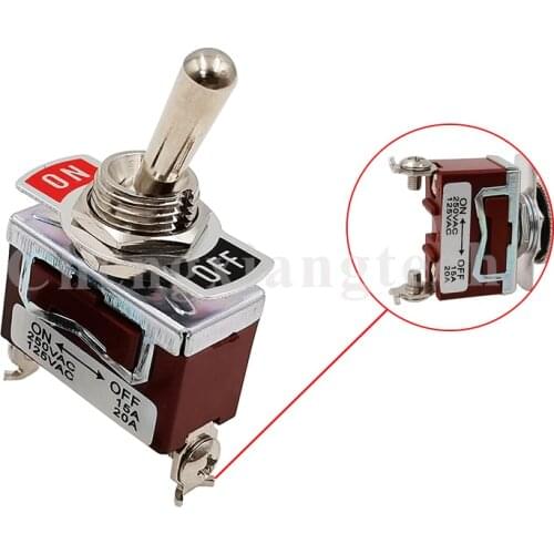 Heavy Duty 2Pin ON/OFF Rocker Toggle Switch 15A 250V 20A 125V SPST Switch Metal for Car Boat Yatch Motorcyle Control Panel