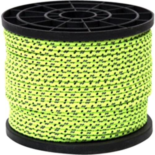 4mm 50 Meters Fluorescent Reflective Guyline Tent Rope Camping Cord Paracord
