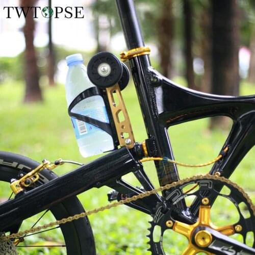 TWTOPSE Bicycle Rack Easywheel For Birdy RHINE Folding Bike Pack Rack Easy Wheel Holder Aluminum Alloy Fit Bottle Cage 226g Part