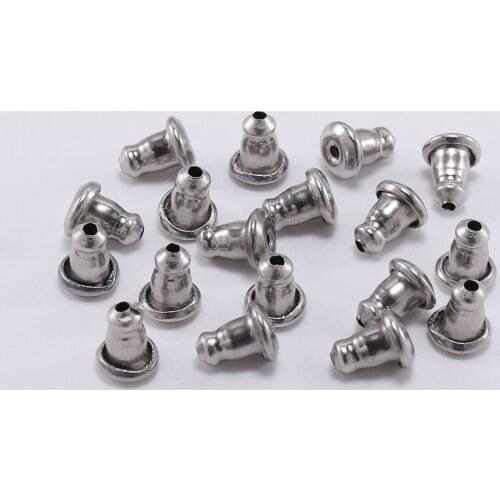 50pcs/Lot High Quality Stainless Steel Earring Back Plug Earring Settings Base Ear Studs Back Earring Stopper