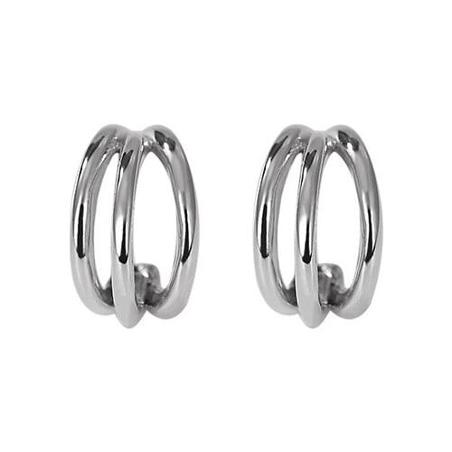 925 sterling silver stud earrings Personality Light luxury Fashion Temperament Three layers Ladies Eardrops Earrings