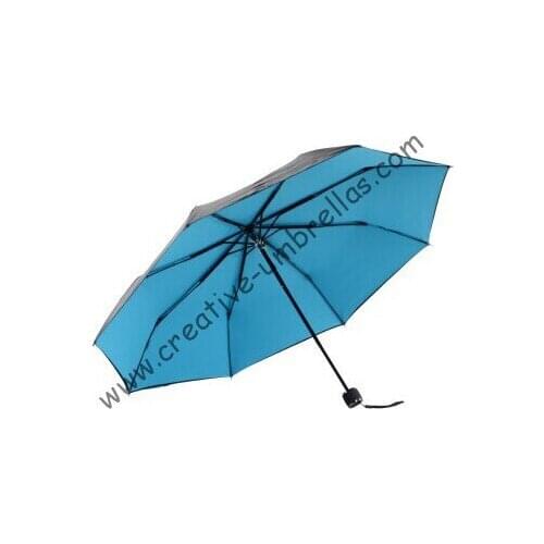 Imitation paradise ,three fold, summer parasol,hand open,windproof,bag parasol,UV protecting,blue coating,pantone colour