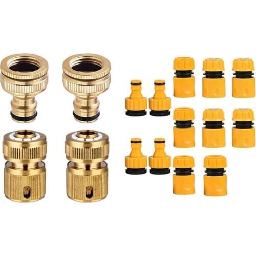 1 Set Garden Hose Tap Connector Pipe Quick Connector & 1 Set Garden Irrigation Hose Connectors Kits